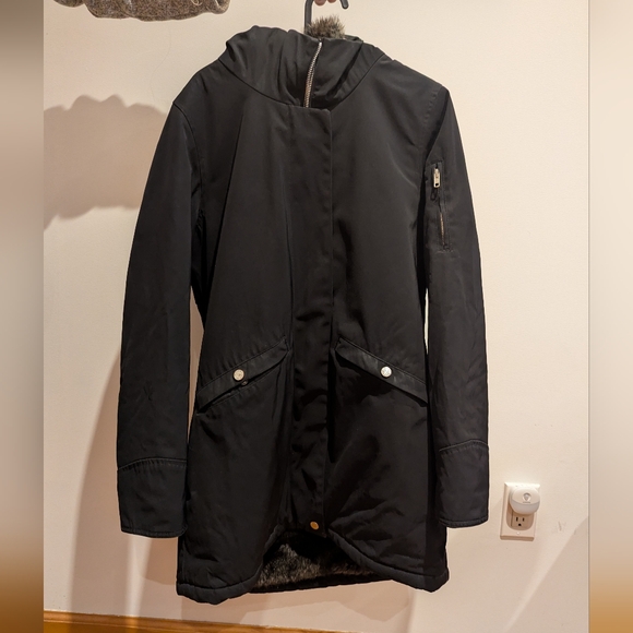 ELVINE - Women's Black Winter Jacket / Coat with Faux Fur Lining - Picture 4 of 9